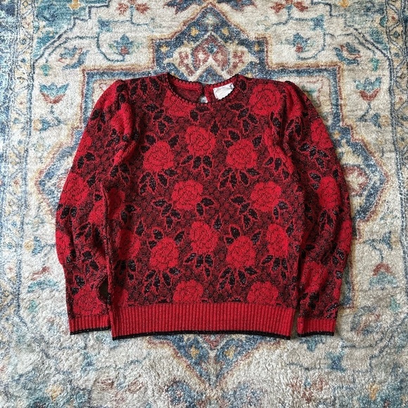 Vintage Sweaters - Vintage D’allairds Floral Sweater Medium